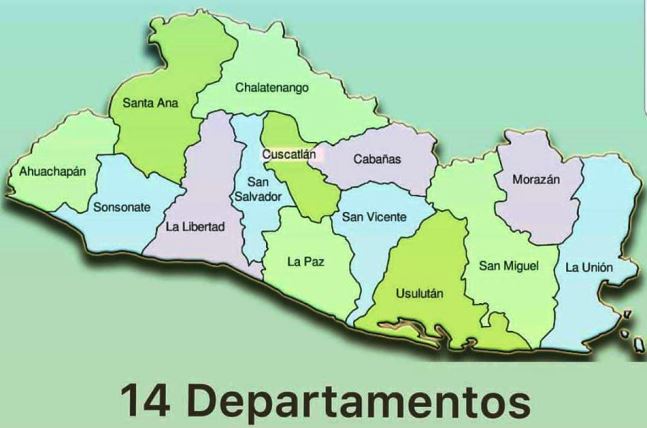 Extensión territorial de los departamentos de El Salvador