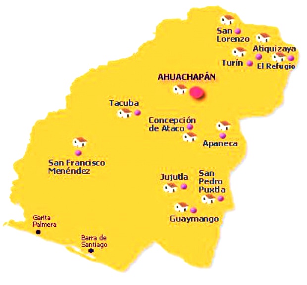 Mapa de Ahuachapán